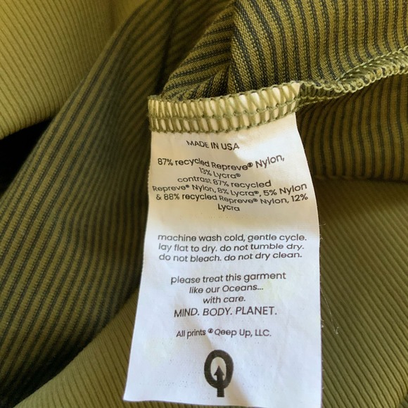QEEP UP Khaki Green THROWBACK PULLOVER 1/2 Zip sz M - Picture 4 of 5